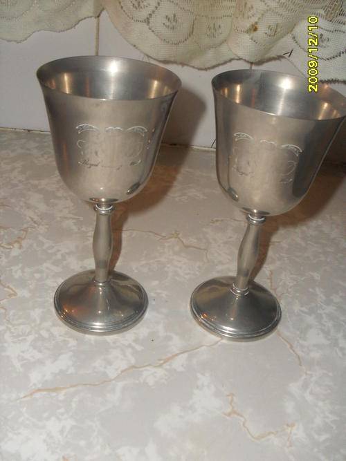 LOVELY SILVER PLATED GOBLETS, ROYAL WEDDING 1981