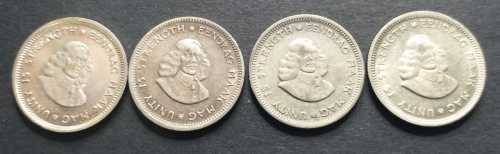 # 5c - 1961, 62, 63 & 64 - 4 x 5c SILVER COINS (Bid per Coin) #