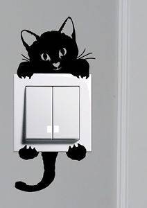 Cat Light Switch Vinyl Sticker