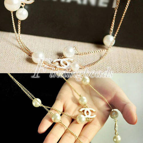 chain and  pearls  chanel necklaces