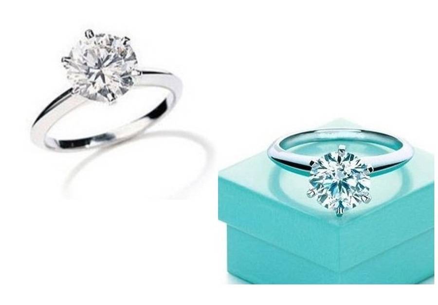 Austrian Crystal Engagement Ring Size 7/L White Gold Finish