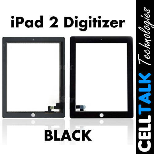 iPad 2 OEM Digitizer Glass With Adhesive for Apple iPad 2 - BLACK