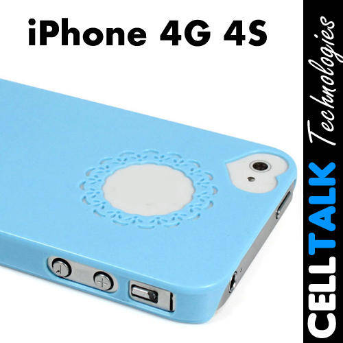 Fashion Cute Color Sweet Heart Case Cover Skin For IPhone 4 4S 4GS BLUE