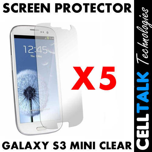 Pack of 5 X LCD Screen Guard Protector For Samsung Galaxy S3 Mini CLEAR