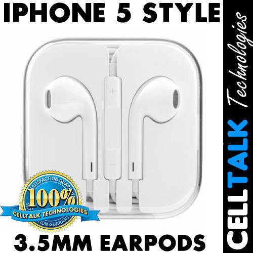iPhone 5 Earphones Earpods iPhone Samsung Blackberry Compatible WHITE