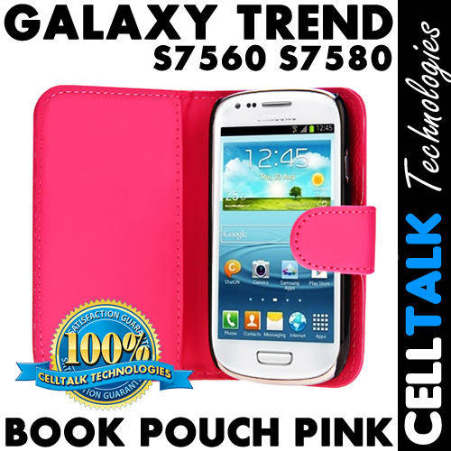 Flip Leather Book Case Pouch For Samsung Galaxy Trend S7560 S7580 PINK