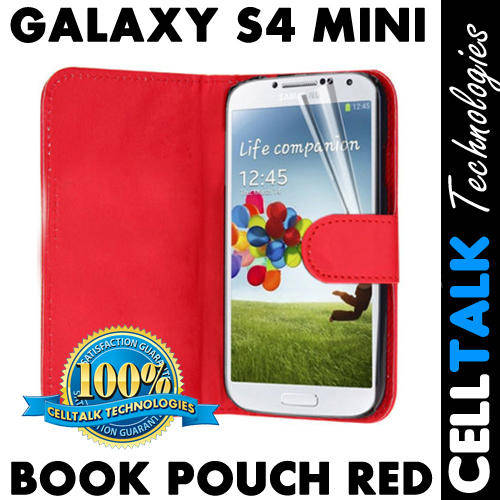 Flip Book Cover Leather Case For Samsung Galaxy S4 Mini RED