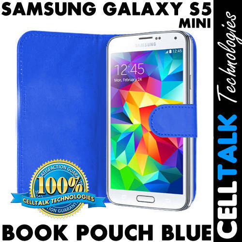 Flip Leather Book Case Pouch For Samsung Galaxy S5 Mini G800 BLUE