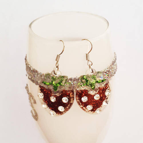 Strawberry Chandelier Earrings **RED**