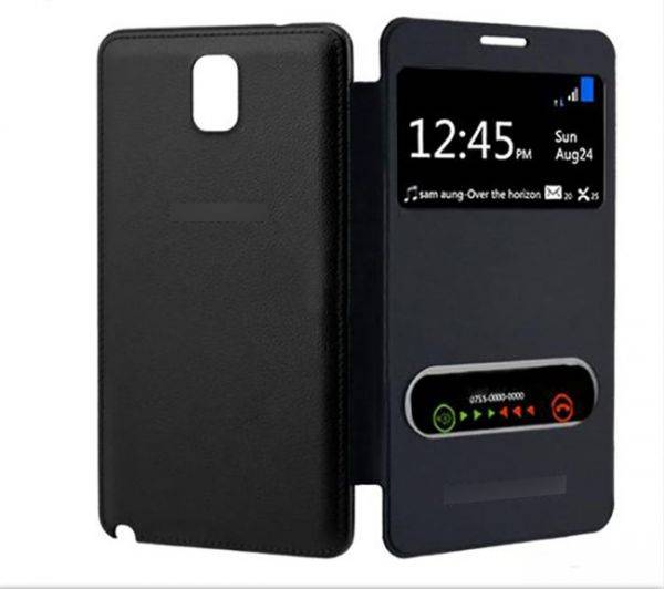 Samsung Galaxy Note 3 Dual Window Book Pouch **Black**