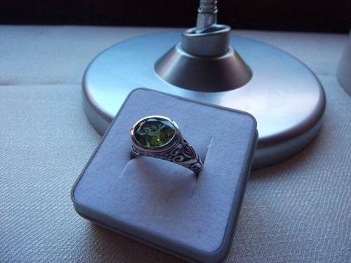Handcrafted Peridot Ring, 925 Silver
