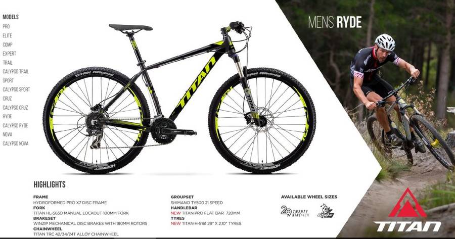 2017 Titan 29er Ryde (FREE Shipping in SA!)