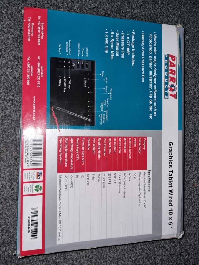 PARROT GRAPHICS TABLET WIRED 10X6