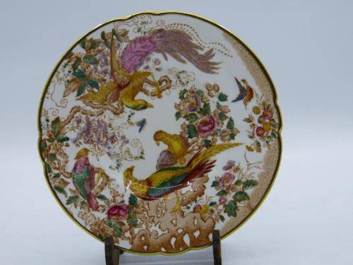 ROYAL CROWN DERBY DEMI TASSE AND SAUCER HAND PAINTED IN THE OLDE AVESBURY PATTERN A 73.