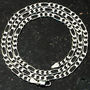 .925 SILVER 4MM LADIES/GENTS FIGARO CHAIN**IN Stock**