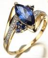 6.0ct Intense Blue Sapphire 10Kt Ladies GF Ring**In Stock**