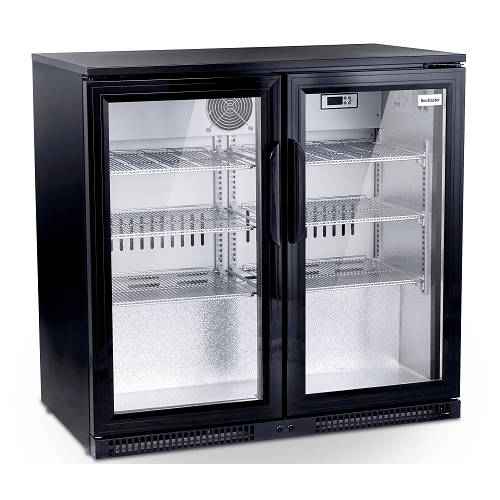SNOMASTER BLACK TWO DOOR ALFRESCO BEVERAGE COOLER SD220