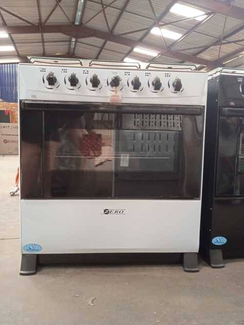ZERO APPLIANCES 6 BURNER WHITE GAS STOVE - SECOND HAND - NOT BOXED