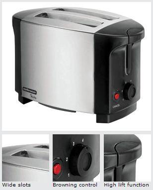 Mellerware Vesta 2 slice Stainless Steel Toaster