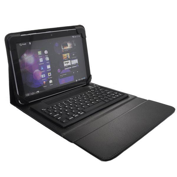 LEATHER POUCH WITH BLUETOOTH KEYBOARD FOR SAMSUNG GALAXY TAB 10.1