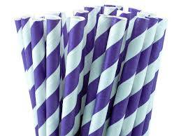Paper straws 25 - purple stripe