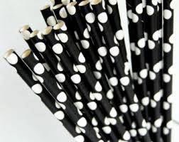 ***SALE*** Paper straws 25 - black dot