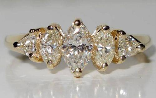 ***GORGEOUS AND VALUABLE!!!***DIAMOND 1.00ct VS 5 stones ANNIVERSARY BAND 14K YG NEW STUNNING