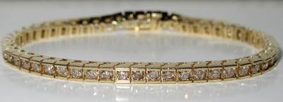 ***R110 000*** DIAMOND 6.50ct VS LIGHT CHAMPAGNE TENNIS BRACELET 14K YG QUALITY & NEW