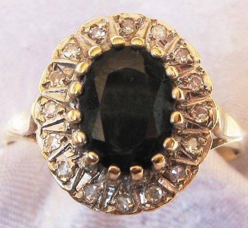 ***R20 960*** UK HALLMARKED 9CT YELLOW GOLD SAPPHIRE & DIAMOND RING SIZE O