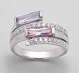 SOLID STERLING SILVER AND CZ RING