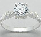 SOLID STERLING SILVER AND CZ RING