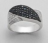 SOLID STERLING SILVER AND CZ RING SIZE 7