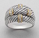 SOLID STERLING SILVER AND CZ RING SIZE 8