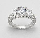 SOLID STERLING SILVER AND CZ RING