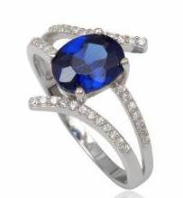 SOLID STERLING SILVER AND CZ RING