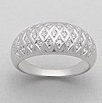 SOLID STERLING SILVER AND CZ RING SIZE 8