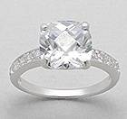 SOLID STERLING SILVER AND CZ RING