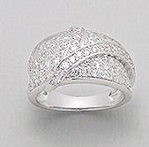 SOLID STERLING SILVER AND CZ RING SIZE 8