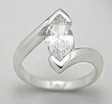 SOLID STERLING SILVER AND CZ RING