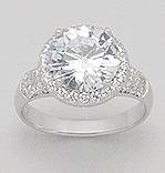 SOLID STERLING SILVER AND CZ RING