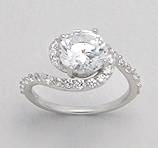 SOLID STERLING SILVER AND CZ RING