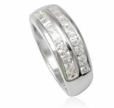 SOLID STERLING SILVER AND CZ RING