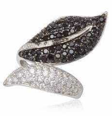 SOLID STERLING SILVER AND CZ RING