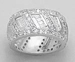 SOLID STERLING SILVER AND CZ RING