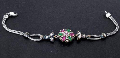 4.47cts TURKISH RED RUBY PEAR 925 SILVER CHRISTMAS GIFT BRACELET JEWELRY