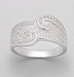 SOLID STERLING SILVER CZ RING SIZE 7