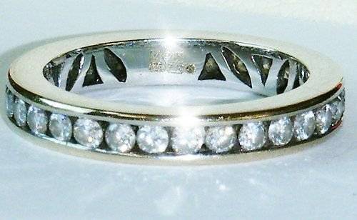 UK HALLMARKED 18CT WHITE GOLD 1.00CT DIAMOND FULL ETERNITY RING SIZE M