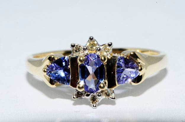 .80Ct Natural Tanzanite & Diamond Ring Size 7.25