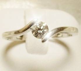 UK HALLMARKED 9CT WHITE GOLD SOLITAIRE .20CT DIAMOND RING SIZE M