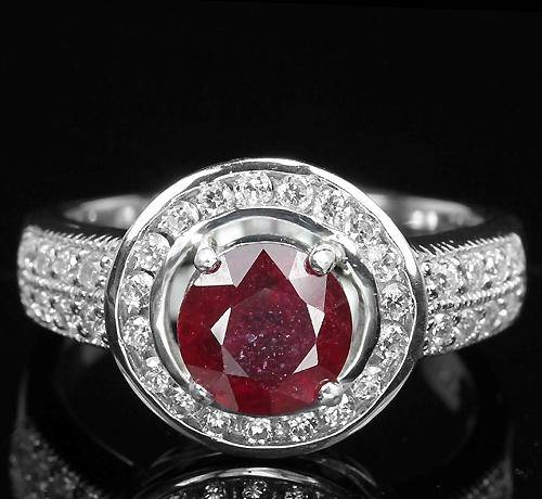 ***REAL STONES!!!*** NATURAL AAA BLOOD RED RUBY STERLING 925 SILVER RING 7.25